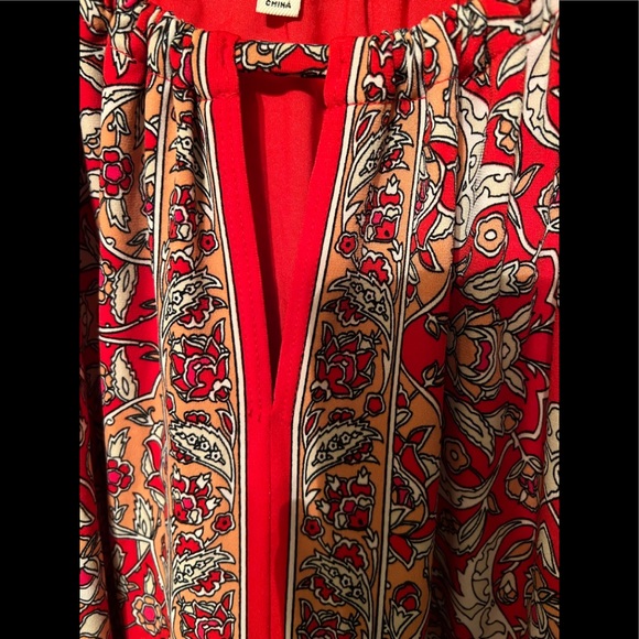 Max Studio Red Paisley print Maxi Sun Dress SZ10 - Picture 6 of 16